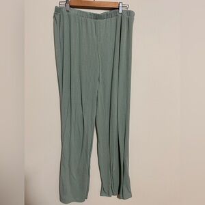 Green Ribbed Pants